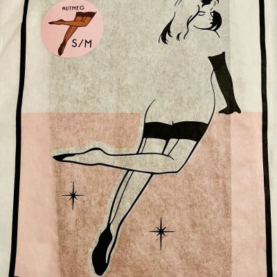 What Katie Did NUTMEG GLAMOUR H2054 SEAMED STOCKINGS S/M New In Package